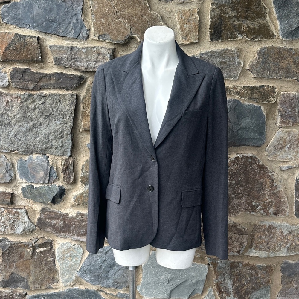 Theory Two Button Wool Blend Blazer Jacket In Cha… - image 2